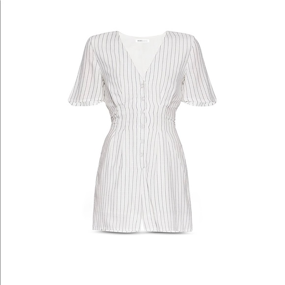 BGBGENERATION Striped Button-Front Romper - Picture 3 of 7